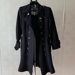 Burberry Navy Double-Breasted Trench Coat